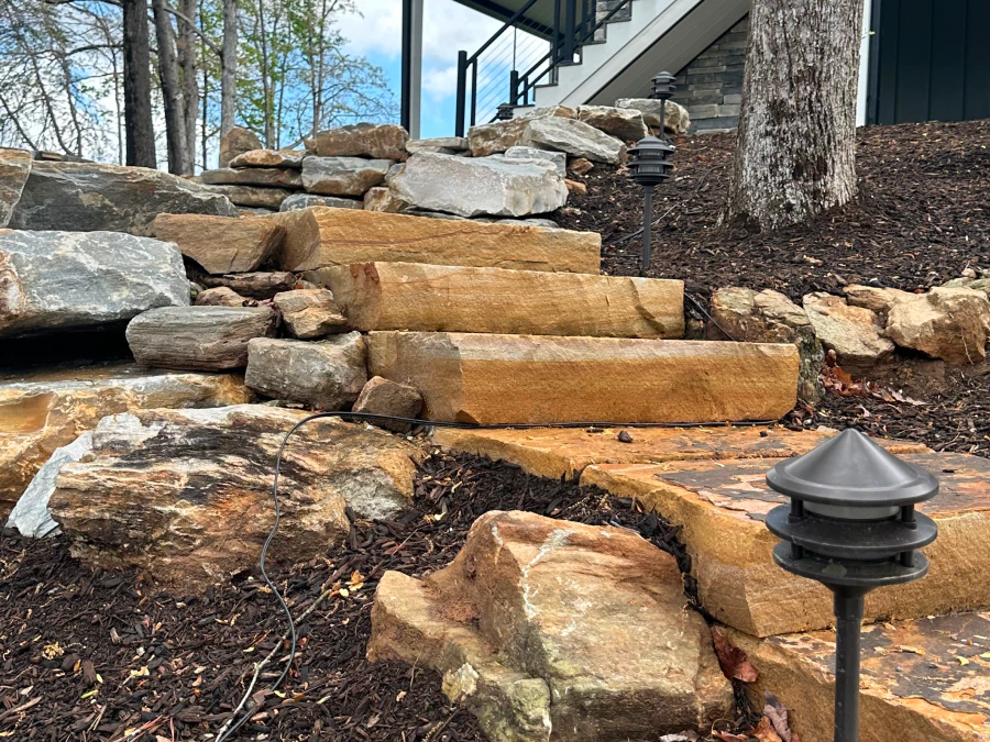 outdoor natural stone walkway